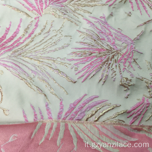 Tessuto jacquard lavorato a maglia con stampa rosa